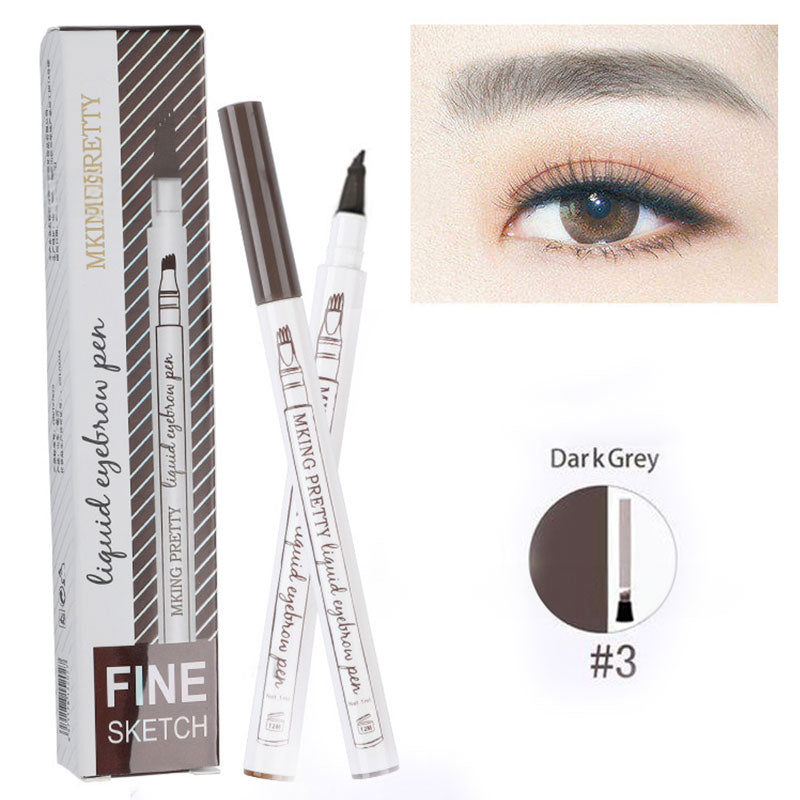 Makeup Micro Sculpture Fine Grain Eyebrow Pen Four Fork Eyebrow Pen Anti Sweating and Non Staining Liquid Eyebrow Pen Four Head