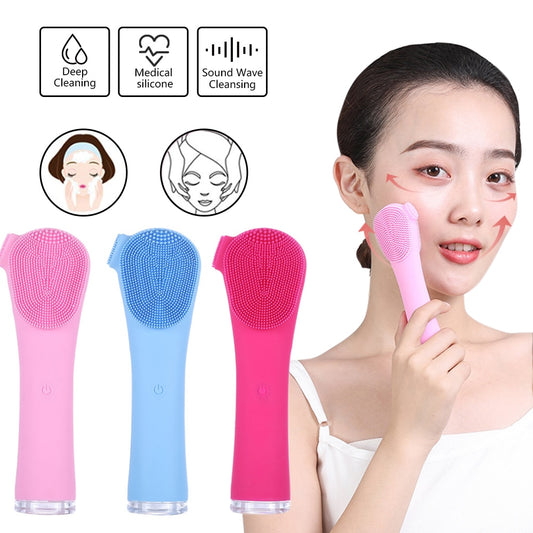 Ultrasonic electric silicone cleansing instrument