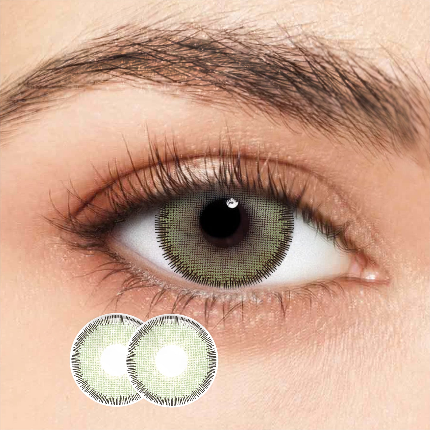 1Pair FDA Certificate Eyes Beautiful Pupil Colorful Girl Cosplay Contact Lenses  EMILY GREEN