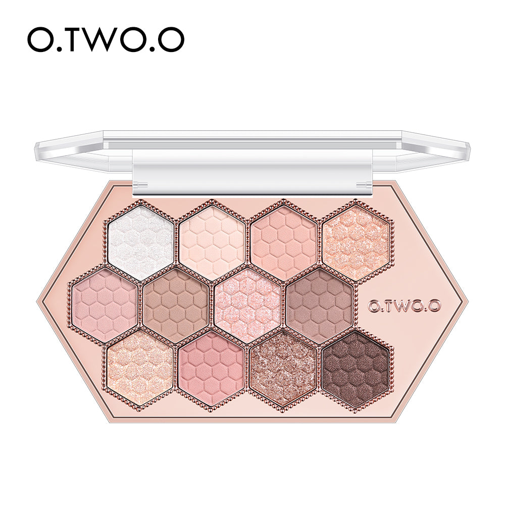 Honeycomb Hexagonal Star Diamond Eyeshadow Palette Taro Powder Honey Earth Eyeshadow Natural Highlight 12 Colors