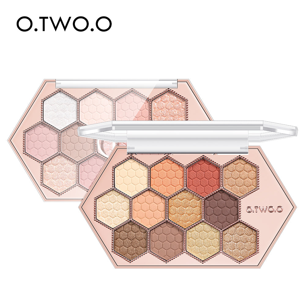 Honeycomb Hexagonal Star Diamond Eyeshadow Palette Taro Powder Honey Earth Eyeshadow Natural Highlight 12 Colors