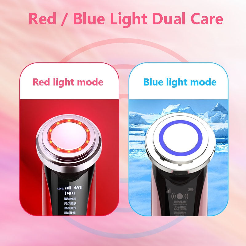 5 in 1 EMS Beauty Instrument RF RadioFrequency Facial LED Photon Skin Care Tool Device Face Lift Massage Tighten Beauty Machine