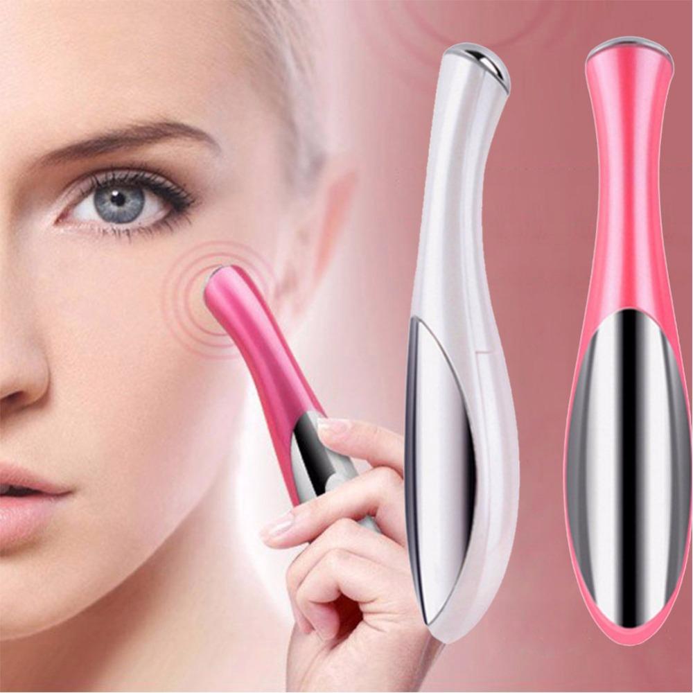 Beauty Care Mini Massage Device Pen Type Electric Eye Massager Facials Vibration Thin Face Magic Stick Anti Bag Pouch