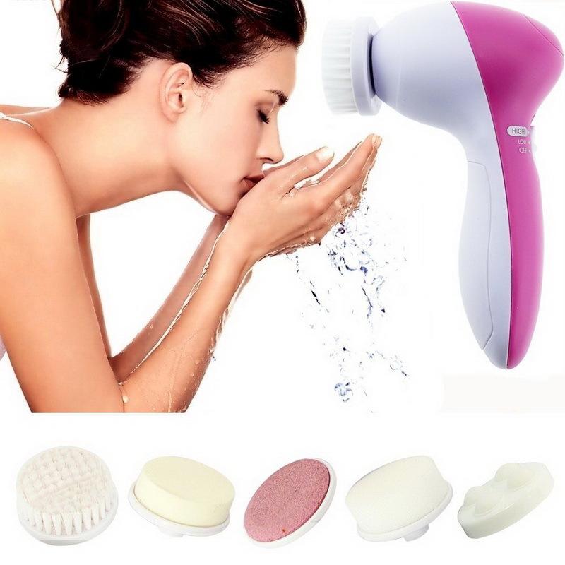 Portable Machine Body Cleaning Massage Skin Beauty Brush, Multifunctional 5-in-1 Deep-layer Electric Face Massager