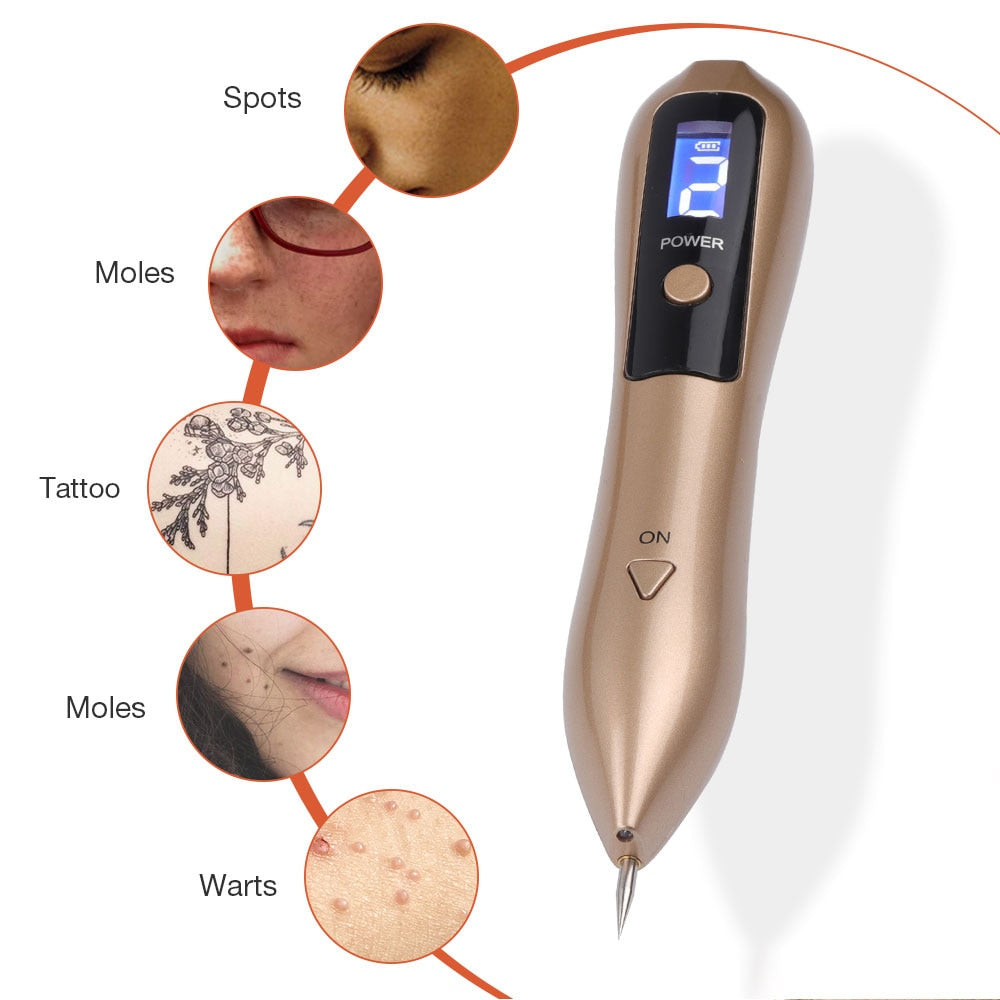 9 Level LCD Face Skin Dark Spot Remover Mole Tattoo Removal Laser Plasma Pen Machine Facial Freckle Tag Wart Removal Beauty Care