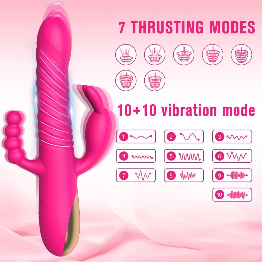 FUN MATES Rabbit Vibrator 3 in 1 Dildo Vibrator