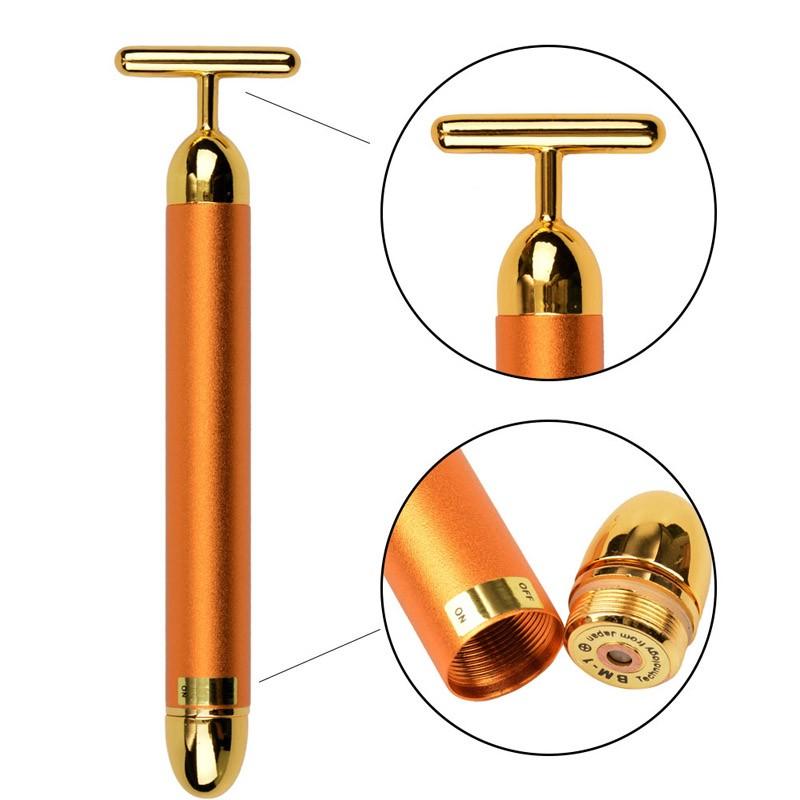 24K  Vibration Facial Beauty Bar Golden Energy Face Massager