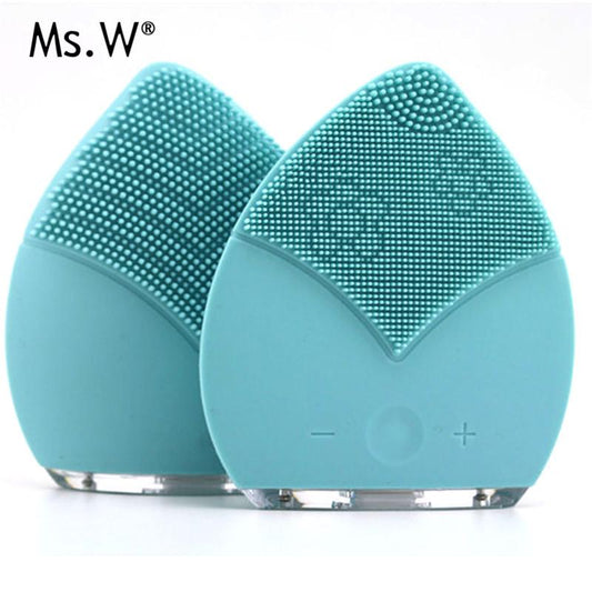 Makeup Deep Pores Cleaning Electric Waterpoof Silicone Sonic Vibration Facial Wash Brush Cleaner Cleanser Beauty Massager