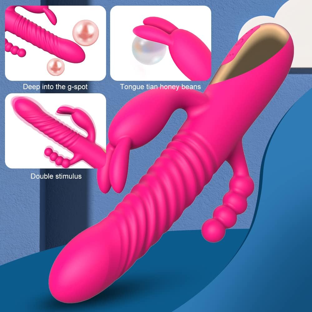 FUN MATES Rabbit Vibrator 3 in 1 Dildo Vibrator