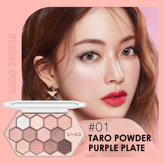 Honeycomb Hexagonal Star Diamond Eyeshadow Palette Taro Powder Honey Earth Eyeshadow Natural Highlight 12 Colors