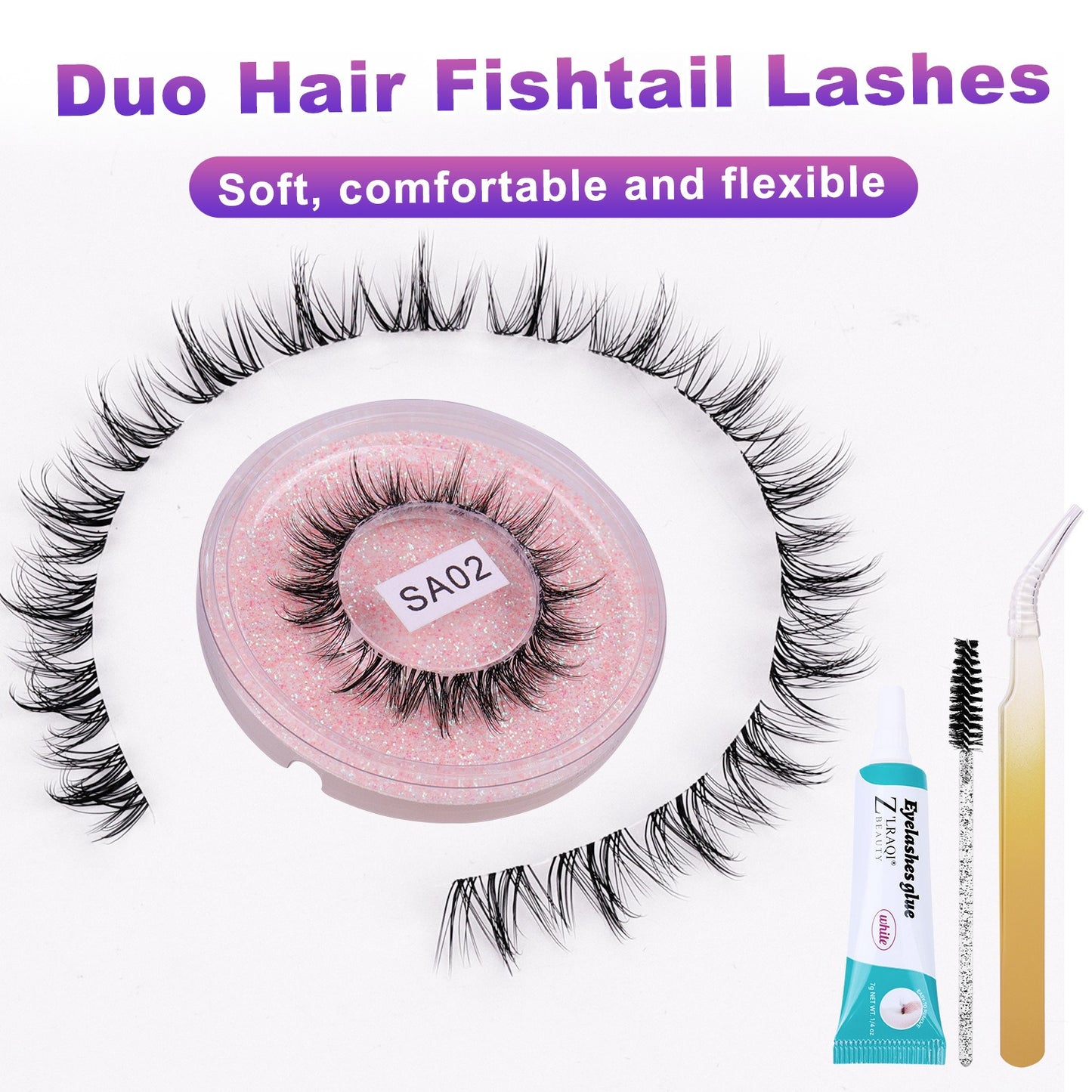 DIY false eyelashes set whole cut eyelashes European and American thick curling travel size eyelash combination