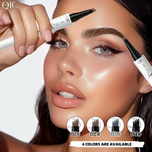 QIC ceramic white liquid four-claw eyebrow pencil wild eyebrow waterproof non-smudge four-head forked eyebrow pencil