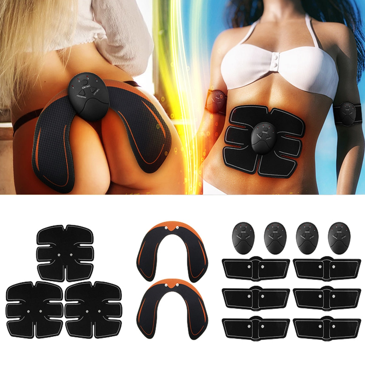 15PCS/Set EMS Muscle Abdominal Trainer Smart Wireless Muscle ABS Hip Abdominal Muscle Stimulator Massage Set Weight Loss - ultrsbeauty