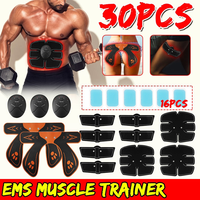 30PCS/Set EMS Smart Trainer Upgrade Bodybuilding Trainer Wireless Muscle ABS Arm Hip Massage Stimulator Replacement Gel Kit - ultrsbeauty