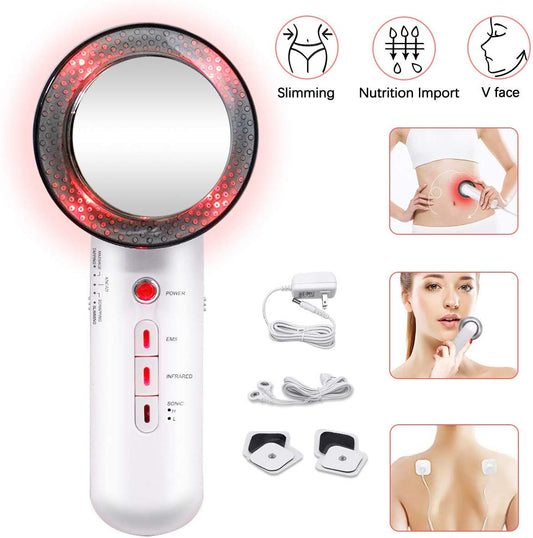 3 in 1 EMS Fat Burn Slim Machine Infrared Weight Loss Massager Sonic Face Lift Reduce Double Chin Device for Body Shaping Facial Skin Care Beauty Tools - ultrsbeauty