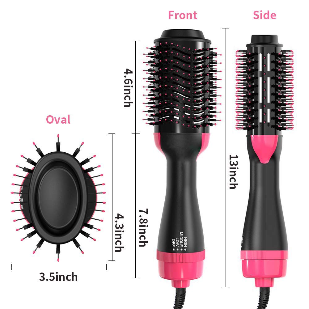 Hair Dryer Brush and Hot Air Hair Brush 3 in 1 Electric One Step Hair Dryer Volumizer with Negative Ion Curling Dryer Brush Styler, Hair Straightening Brush, Rotating Blow Dryer Brush - ultrsbeauty