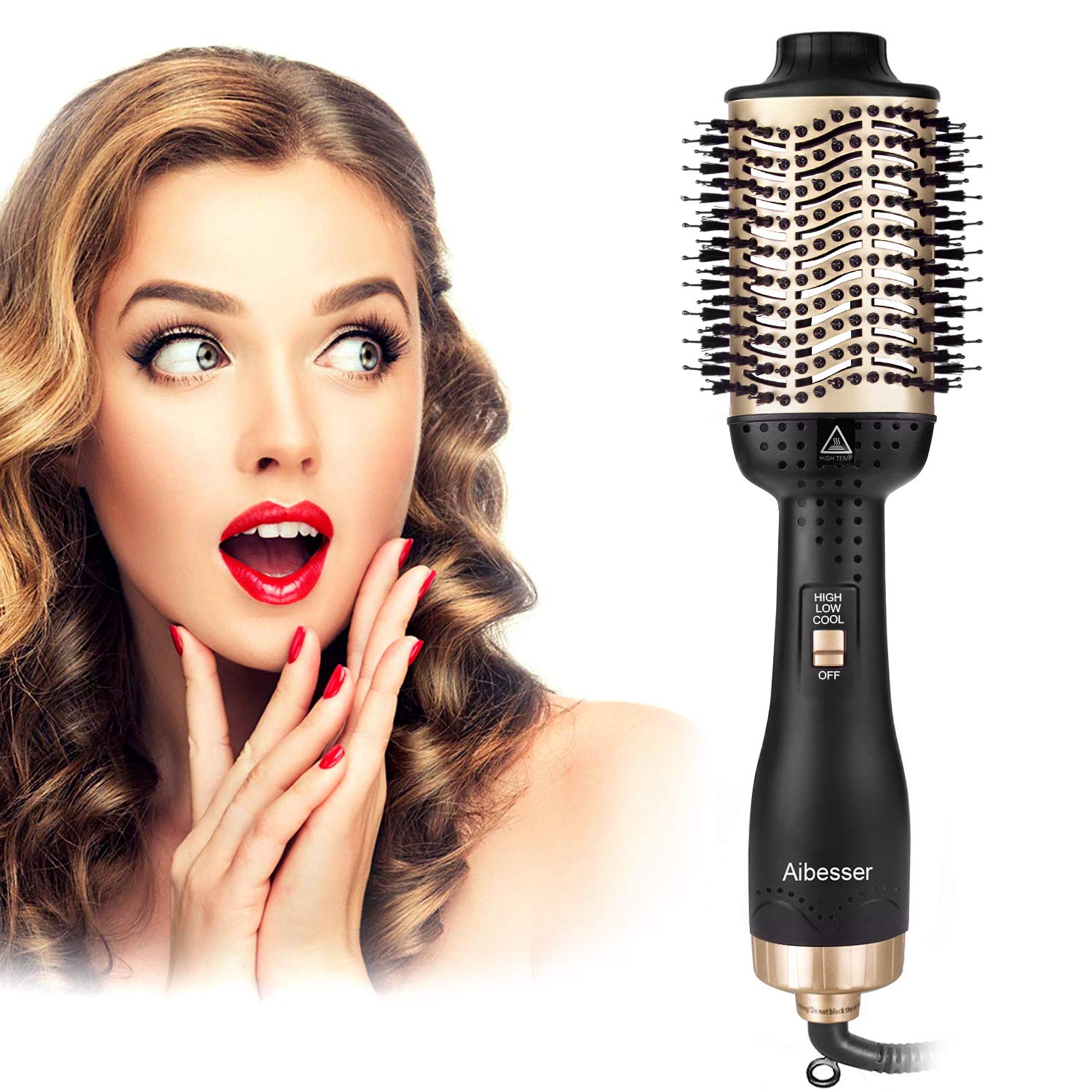 Hair Dryer Brush,One-Step Hair Dryer & Volumizer Hot Air Styler Brush,5 in 1 Multifunctional Blow Dryer Brush, Professional Negative Ion Anti-Frizz Hair Dryer Styler Brush - ultrsbeauty