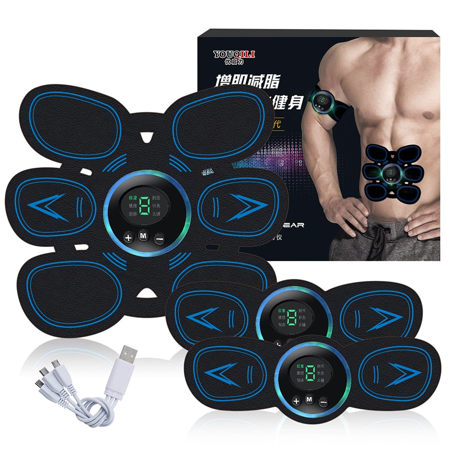 Abdominal Muscle Stimulator Trainer EMS Abs Fitness Equipment Training Gear Muscles ElectrostimulatorToner Exercise massage belt - ultrsbeauty