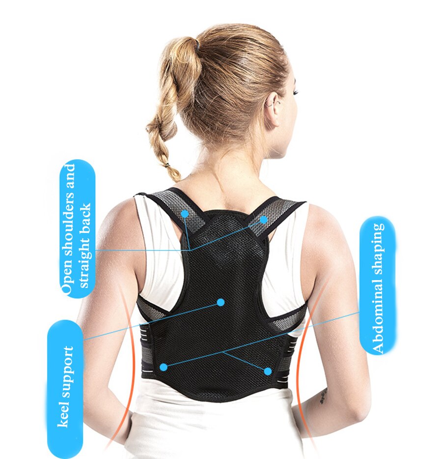 Anti-Humpback Posture Strap Back Support Posture belt Fully Adjustable Shoulder Strap to Relieve Lumbar Pain - ultrsbeauty