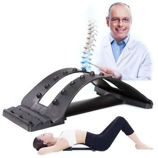 Back Massager Stretcher Fitness Massage device Stretch Relax Stretcher Lumbar Support Spine Pain Relief Chiropractic Health care - ultrsbeauty