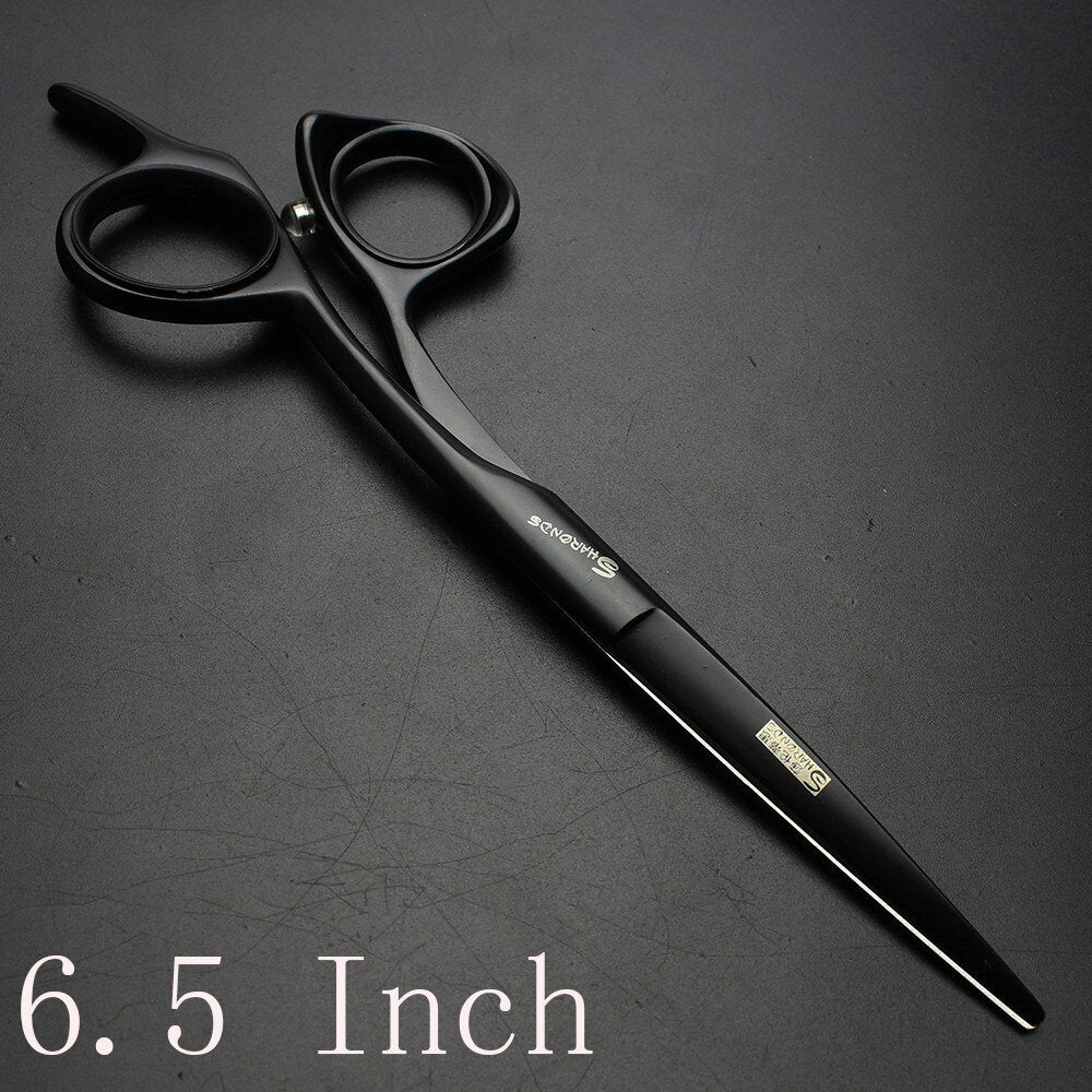 Black Silver High Hardness Japan 440c Steel 5.5/6/6.5 Inch Cutting Scissors Professional Hairdresser Scissors Hair Scissors - ultrsbeauty