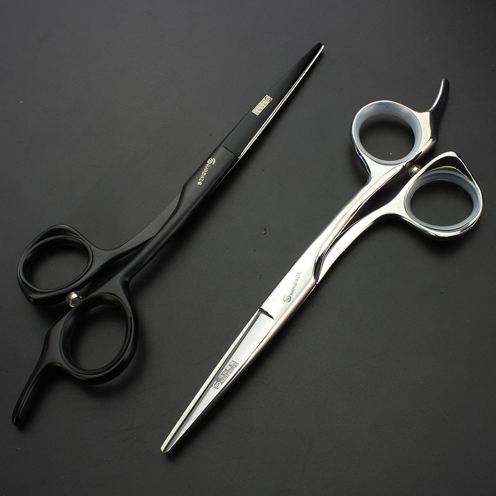 Black Silver High Hardness Japan 440c Steel 5.5/6/6.5 Inch Cutting Scissors Professional Hairdresser Scissors Hair Scissors - ultrsbeauty