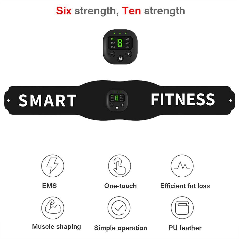 EMS Muscle Stimulator Wireless Muscle Trainer Abdomen Training Belt Fat Burner Weight Loss Stickers Body Slimming Belt Unisex - ultrsbeauty