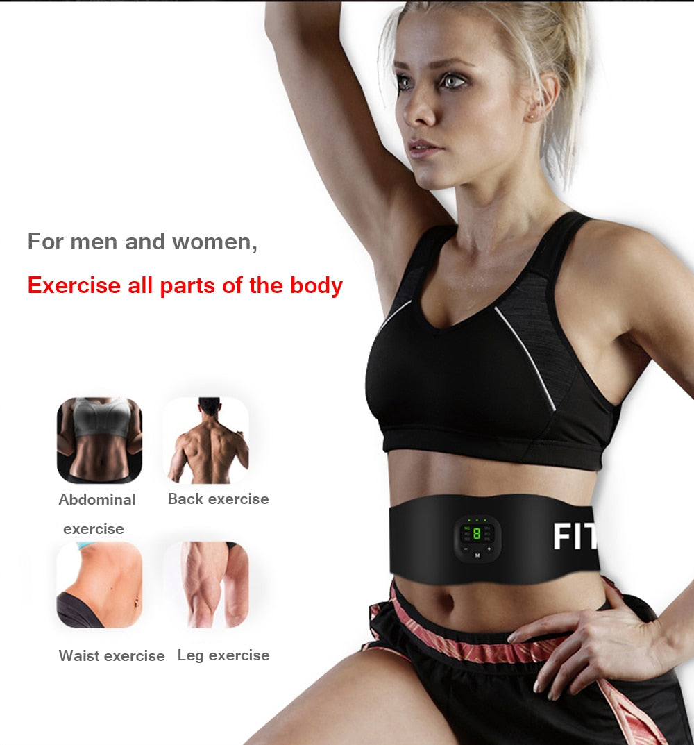 EMS Muscle Stimulator Wireless Muscle Trainer Abdomen Training Belt Fat Burner Weight Loss Stickers Body Slimming Belt Unisex - ultrsbeauty