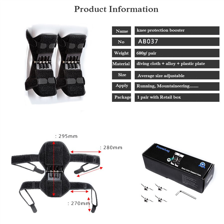 Knee protector knee brace support Breathable Non-slip Power Lift Support knee brace Powerful Rebound Spring Force kneepads - ultrsbeauty