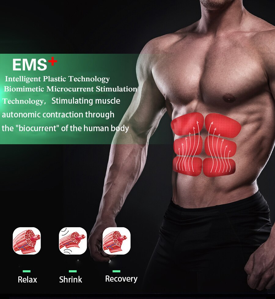 Abdominal Muscle Stimulator Trainer EMS Abs Fitness Equipment Training Gear Muscles ElectrostimulatorToner Exercise massage belt - ultrsbeauty