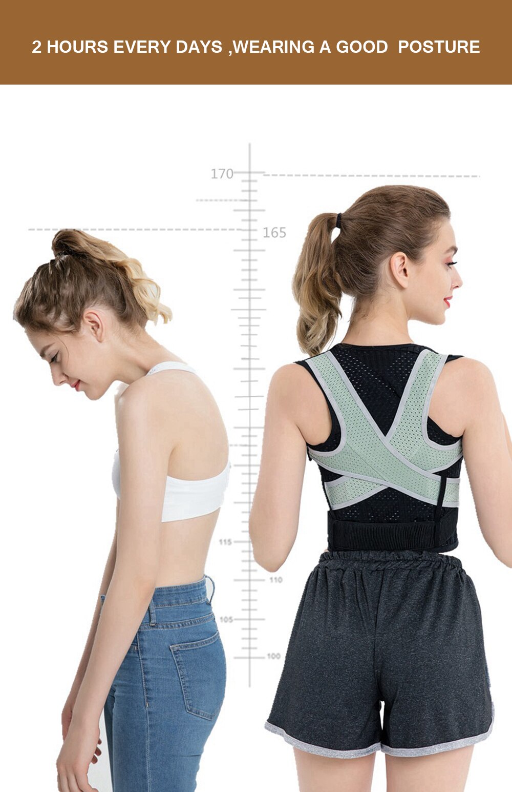 Adjustable Back Spine Posture Corrector Adult Humpback Pain Back Support Brace Shoulder Belt Posture Correction - ultrsbeauty