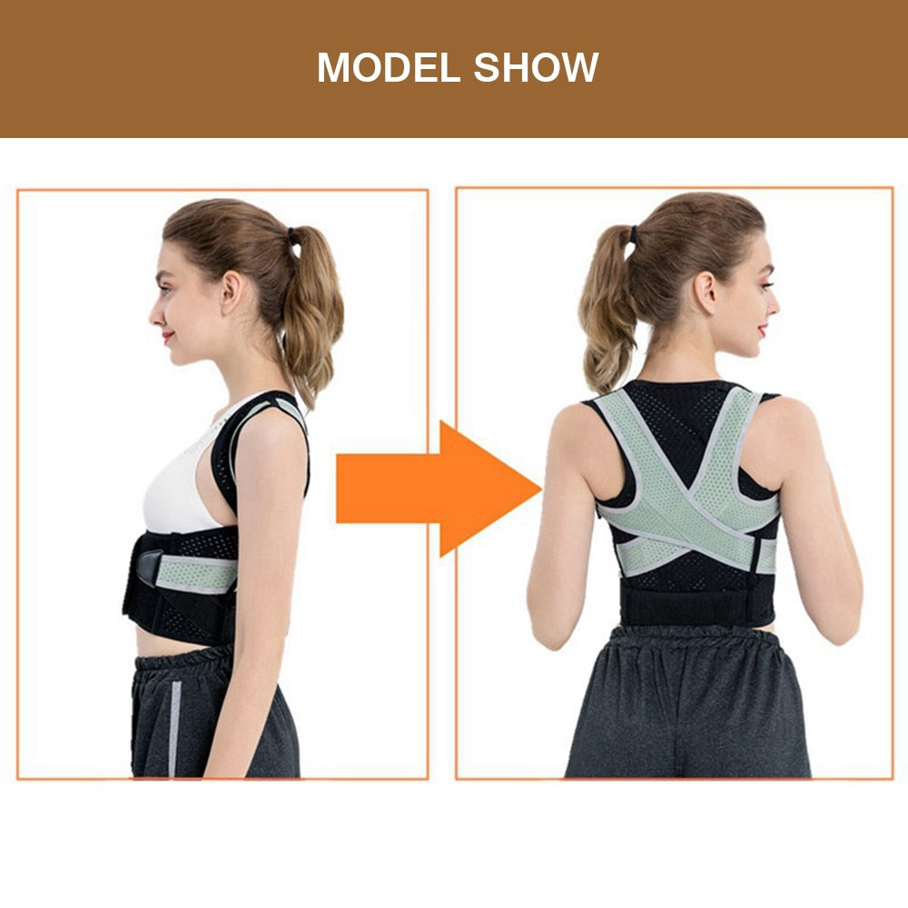 Adjustable Back Spine Posture Corrector Adult Humpback Pain Back Support Brace Shoulder Belt Posture Correction - ultrsbeauty