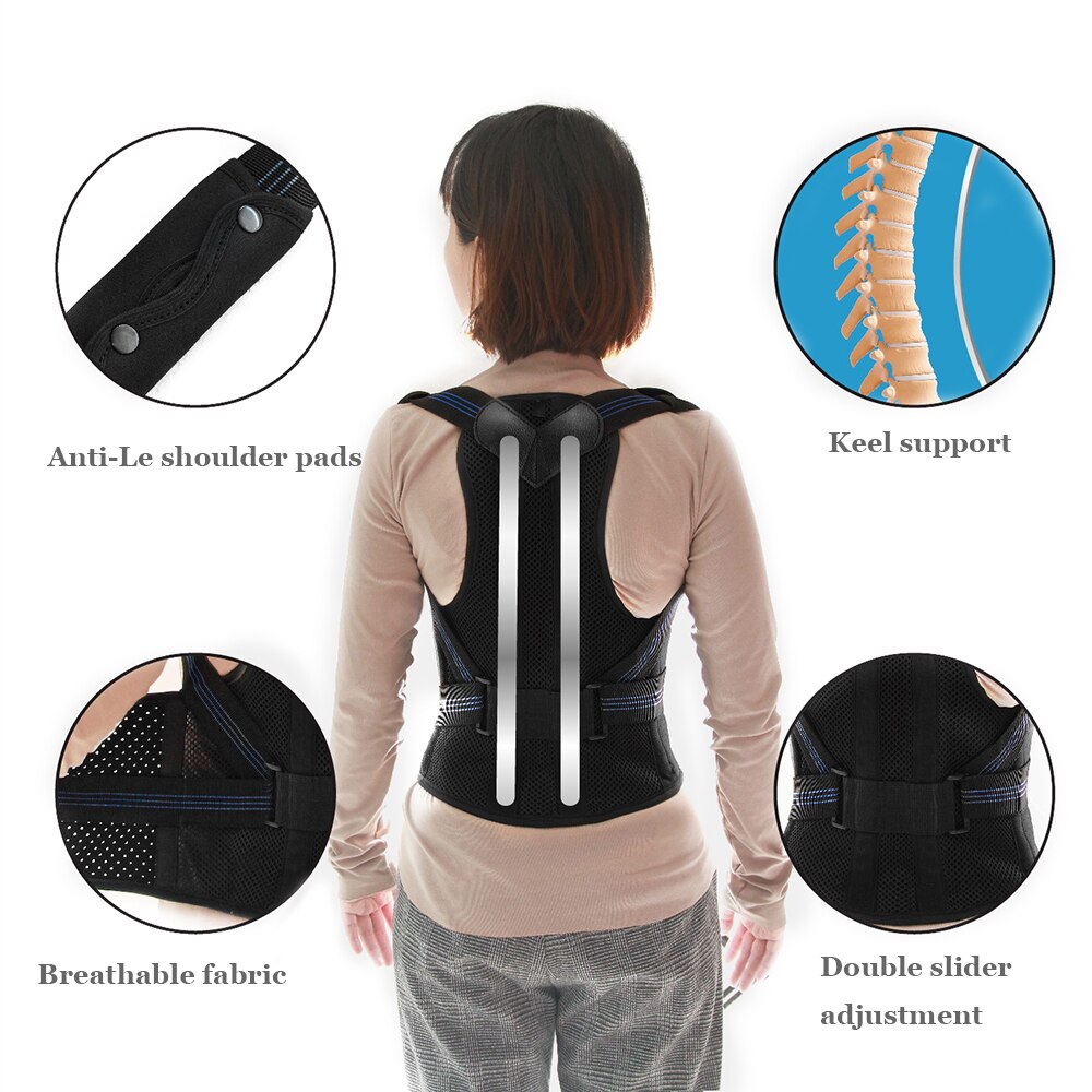 Posture corrector shoulder back pain reliever spine straightener orthopedic brace belt straight corset for back support - ultrsbeauty