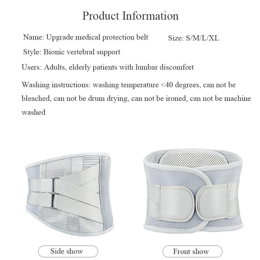 Lumbar Support Belt Lumbar Disc Herniation Medica Strain Pain Relief Waist Back Lumbar Spine Brace Men Adjustable Elastic Fixed - ultrsbeauty