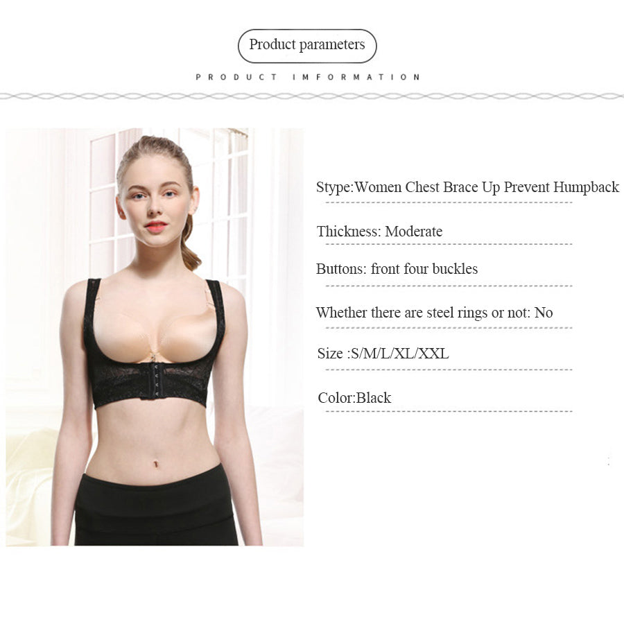 Back Posture Corrector for Women Chest Brace Up Prevent Humpback Breathable Lace Vest Corset S/M/L/XL/XXL - ultrsbeauty