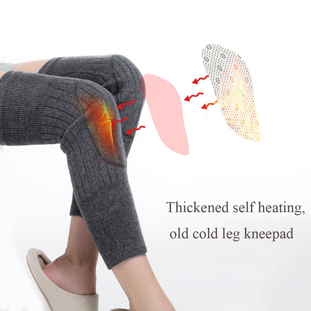 Thickened cashmere kneepads to keep warm knees soft magnetic therapy for old cold legs Knee Protector(1 pair ) - ultrsbeauty