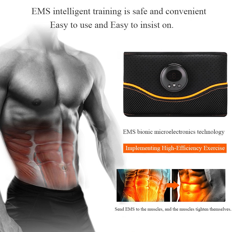 EMS Abdominal Muscle Trainer Stimulator ABS Electrostimulation Fitness Massager Abdomen Weight Loss Slimming Home Gym Equipment - ultrsbeauty