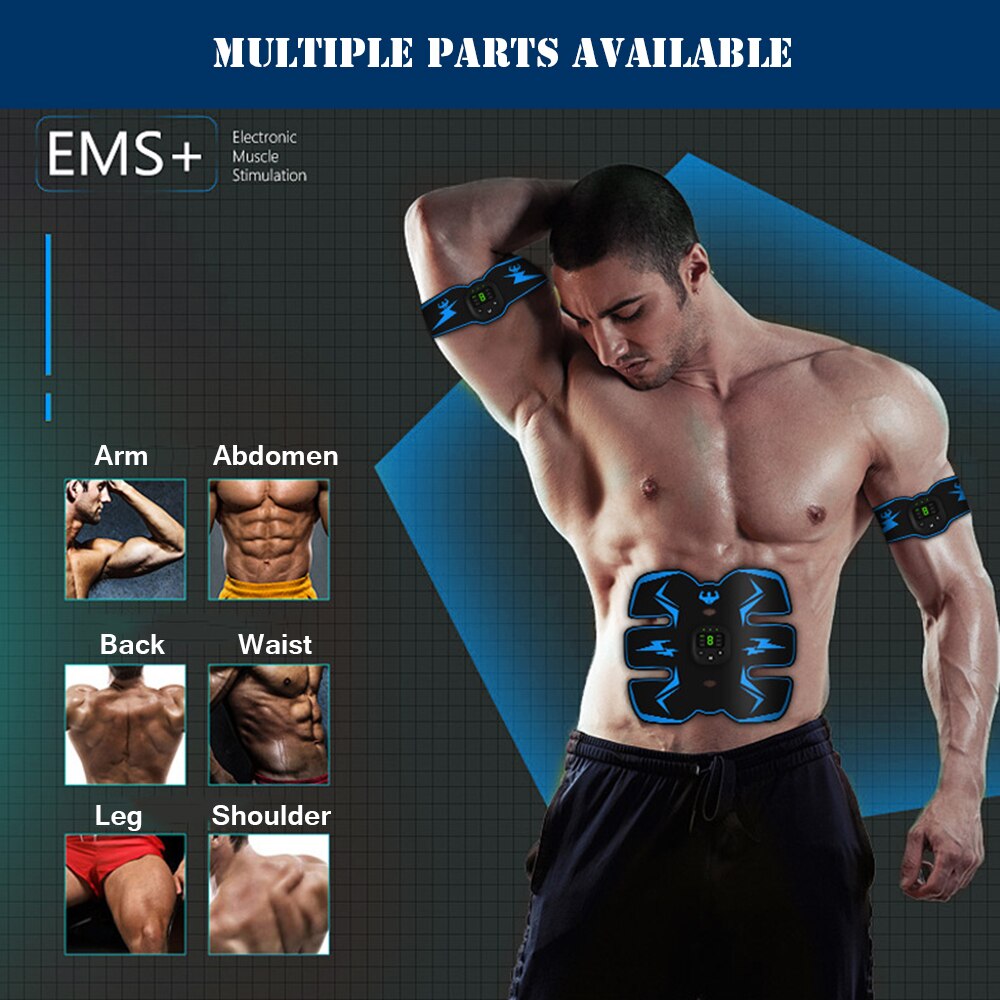 Rechargeable EMS Muscle Stimulator Abdominal Toning Belt ABS Toner Body Muscle Trainer Fitness Training Body Slimming  6 Modes - ultrsbeauty