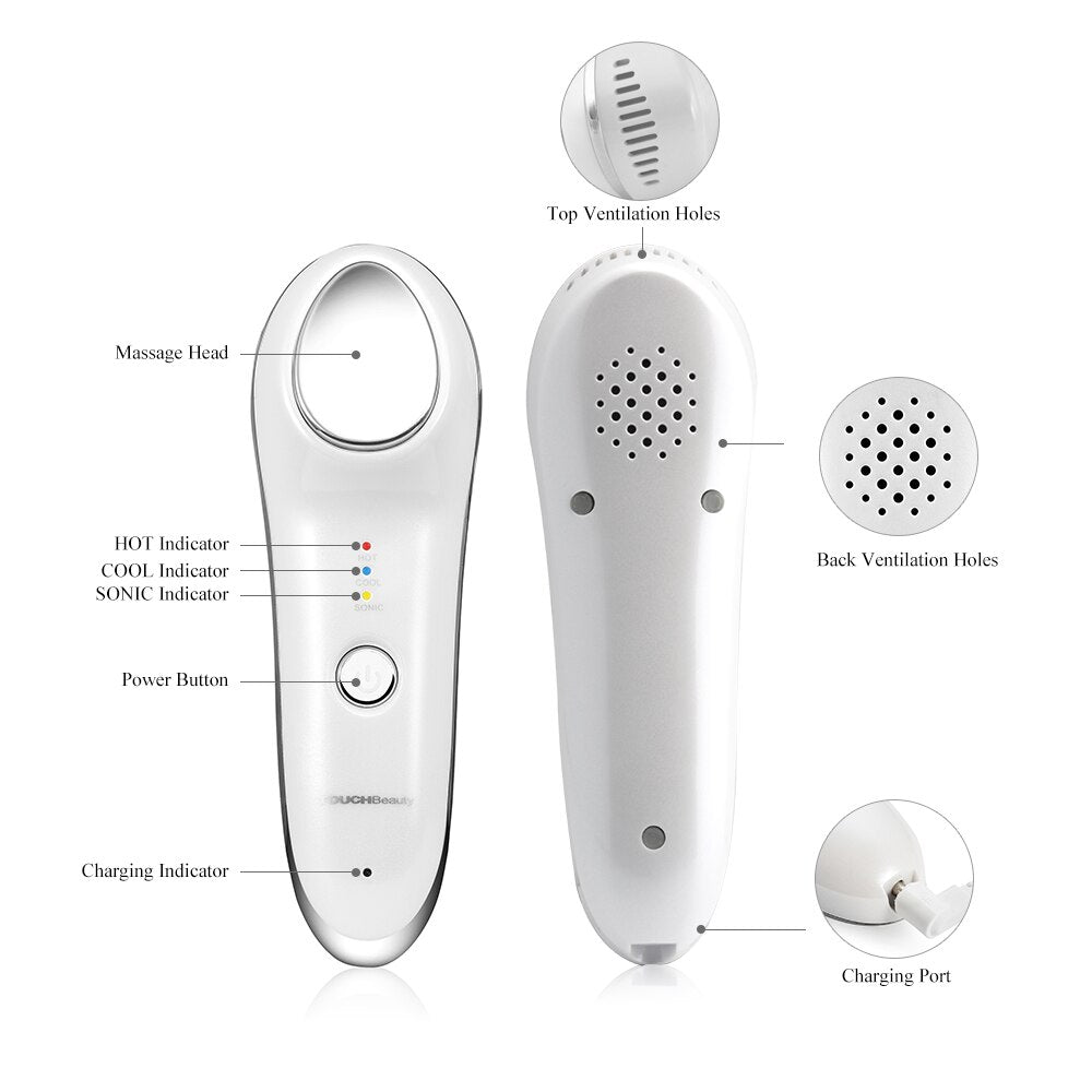 TOUCHBeauty Facial Massage Sonic Anti-wrinkle Skin Care Hot&Cold Anti-aging Facial Massager with Vibration Beauty Device TB-1389 - ultrsbeauty