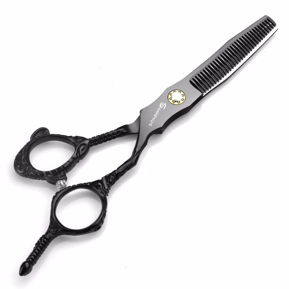 Japan 440c professional hairdressing scissors black 6-inch hair scissors belong to the hairdresser's professional scissors - ultrsbeauty