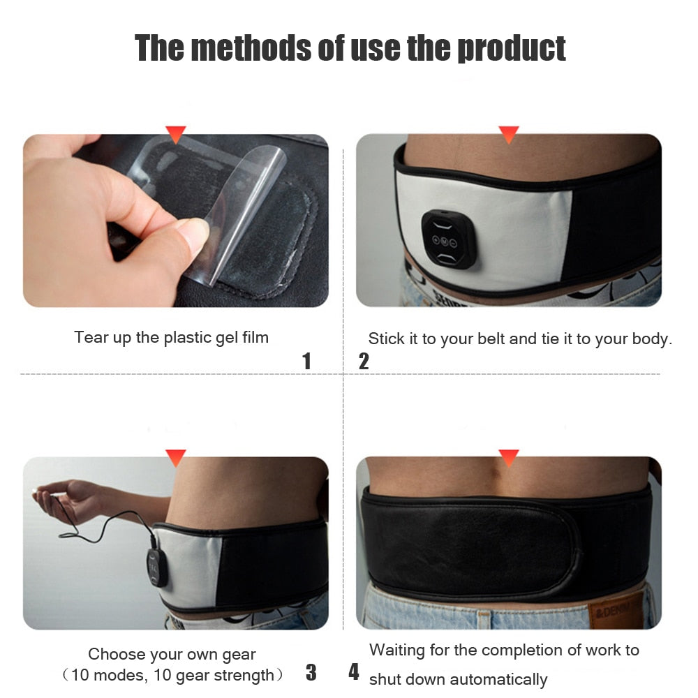 New EMS abdominal muscles fitness device Smart slimming massage belt Bionic Micro-Current Stimulation for StrengthenThe Muscles - ultrsbeauty