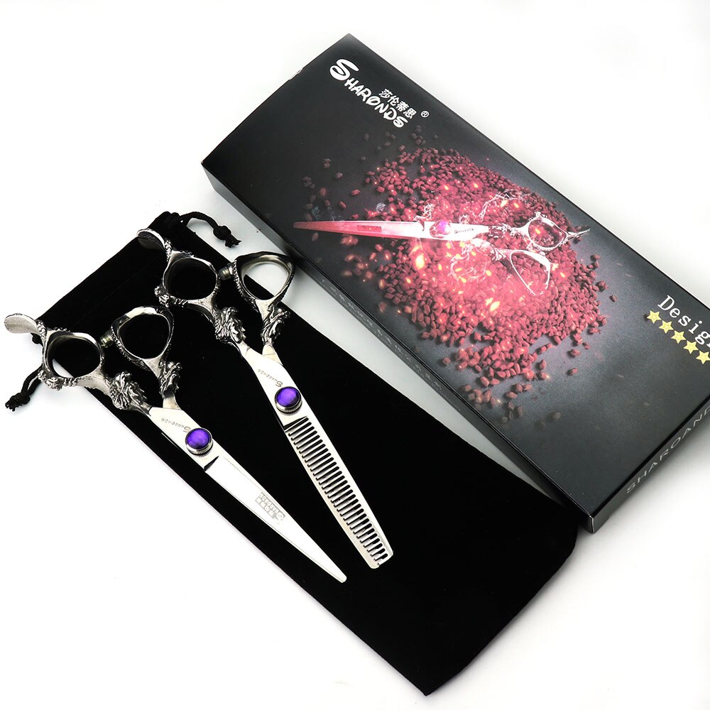 Professional hairdresser cutting scissors thinning scissors dragon handle hair scissors Japan 440c - ultrsbeauty