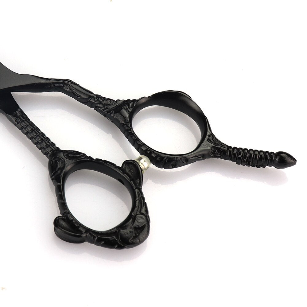 Japan 440c professional hairdressing scissors black 6-inch hair scissors belong to the hairdresser's professional scissors - ultrsbeauty