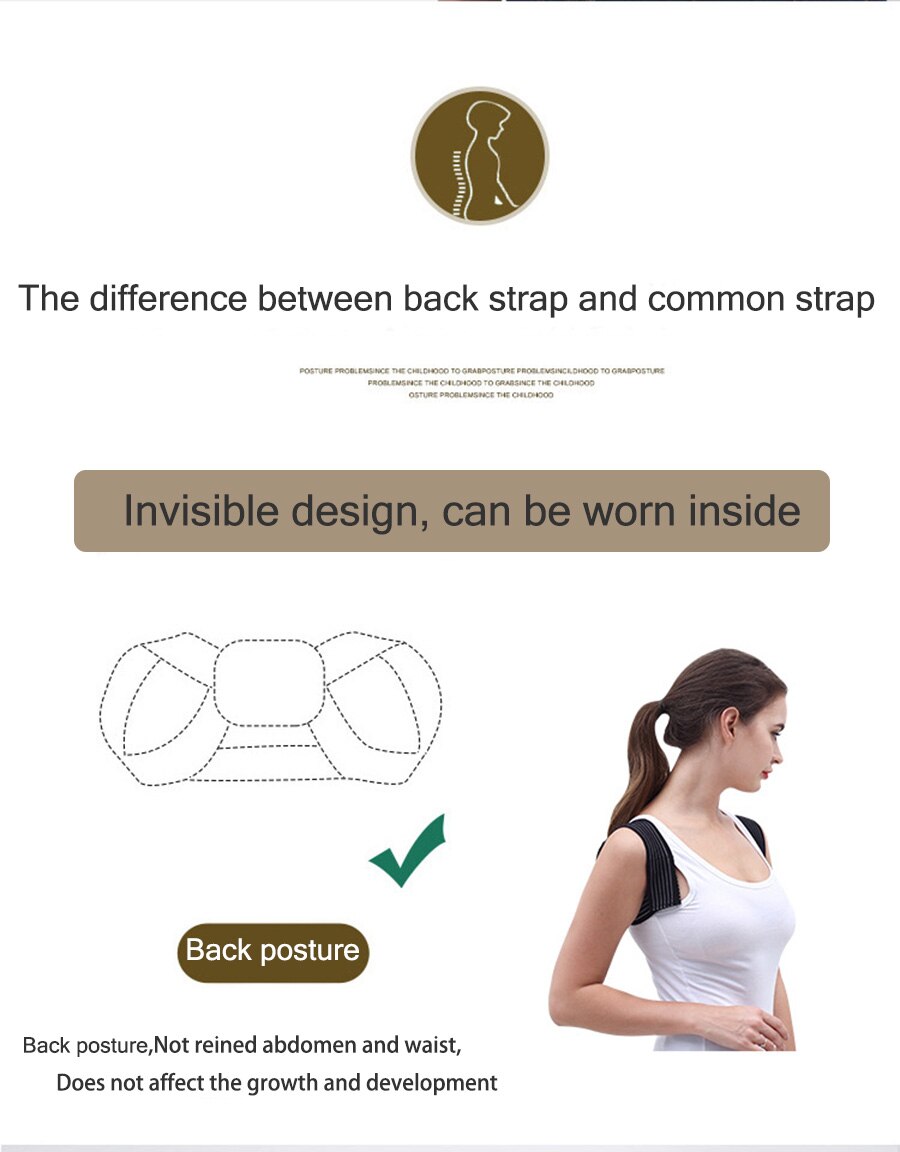 General Adjustable Back Posture Corrector Clavicle Spine Back Shoulder Lumbar Posture Correction Breathable Brace Support Belt - ultrsbeauty