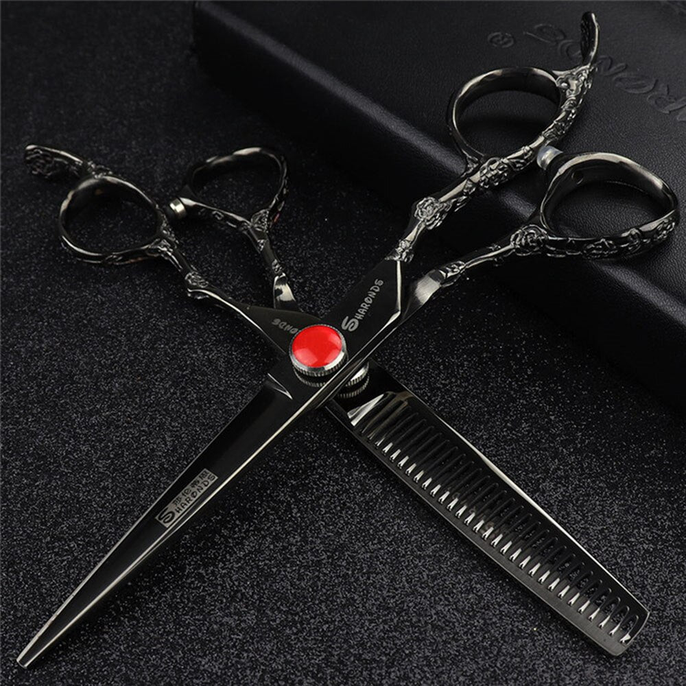 Japan 440c hair scissors professional barber scissors hairdressing scissors salon shape cutting thinning tools - ultrsbeauty