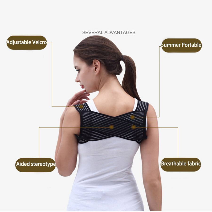 General Adjustable Back Posture Corrector Clavicle Spine Back Shoulder Lumbar Posture Correction Breathable Brace Support Belt - ultrsbeauty