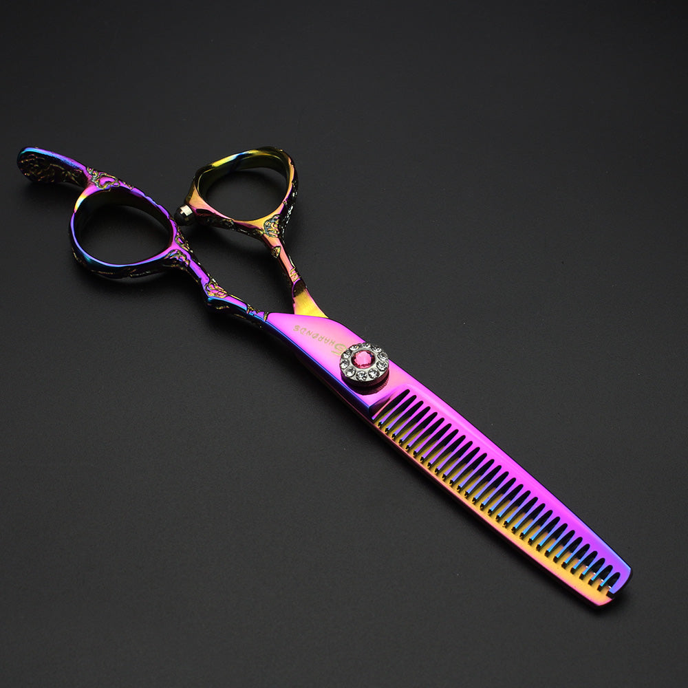 Japan 440C 6 inch hairdresser special Hair scissors   rose handle 6 inch professional hairdressing scissors - ultrsbeauty