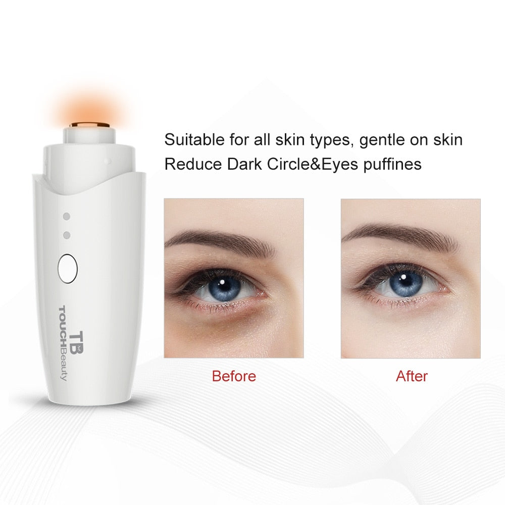 TOUCHBeauty Heated Anti-Aging Vibrating Eye Massage, Mini eye fine lines Sonic Eye Device, Lighten Dark Circles and Puffiness - ultrsbeauty