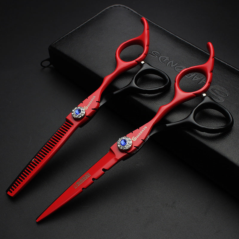 Red & Black 6 inches bird scissors stylist ideal hairdressing tool hairdressing scissors free delivery - ultrsbeauty