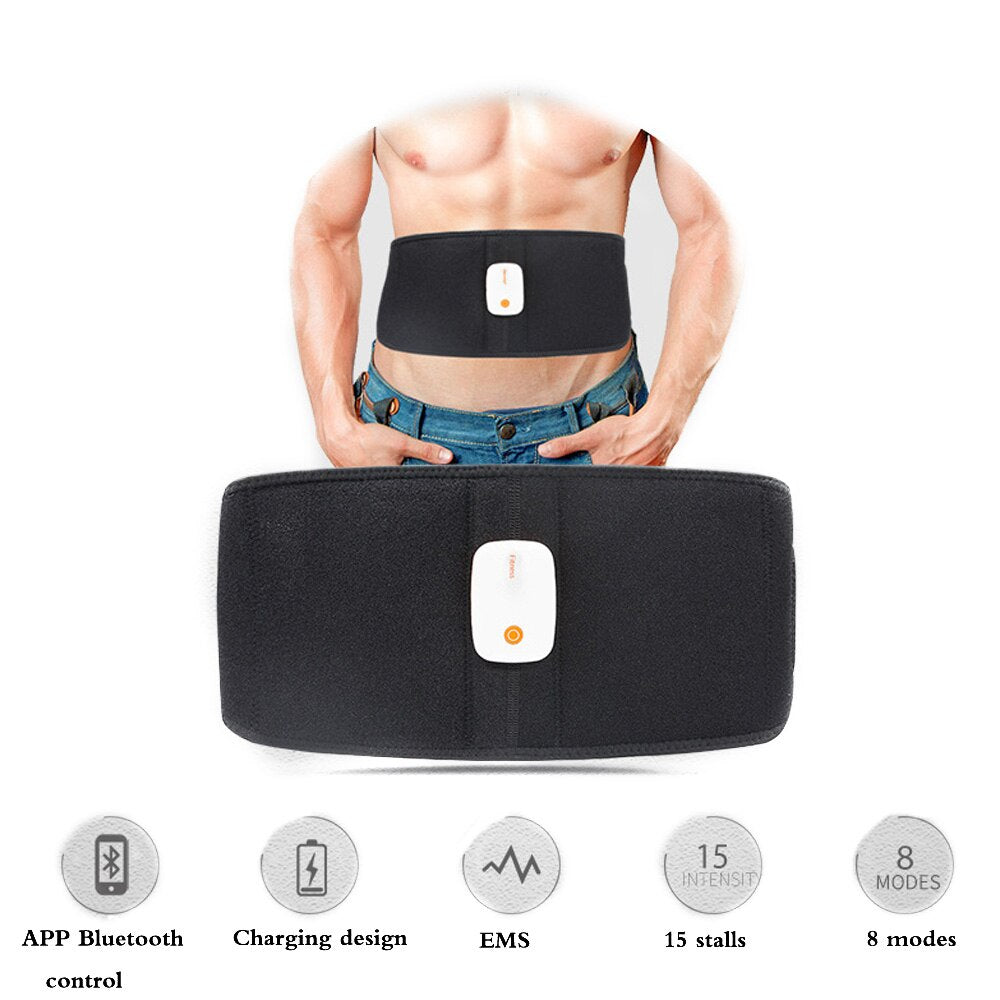 Rechargeable slimming muscle Stimulator Massager belt Bluetooth Control Tens Muscle Relax Traine For The Body Pulse Fitness - ultrsbeauty